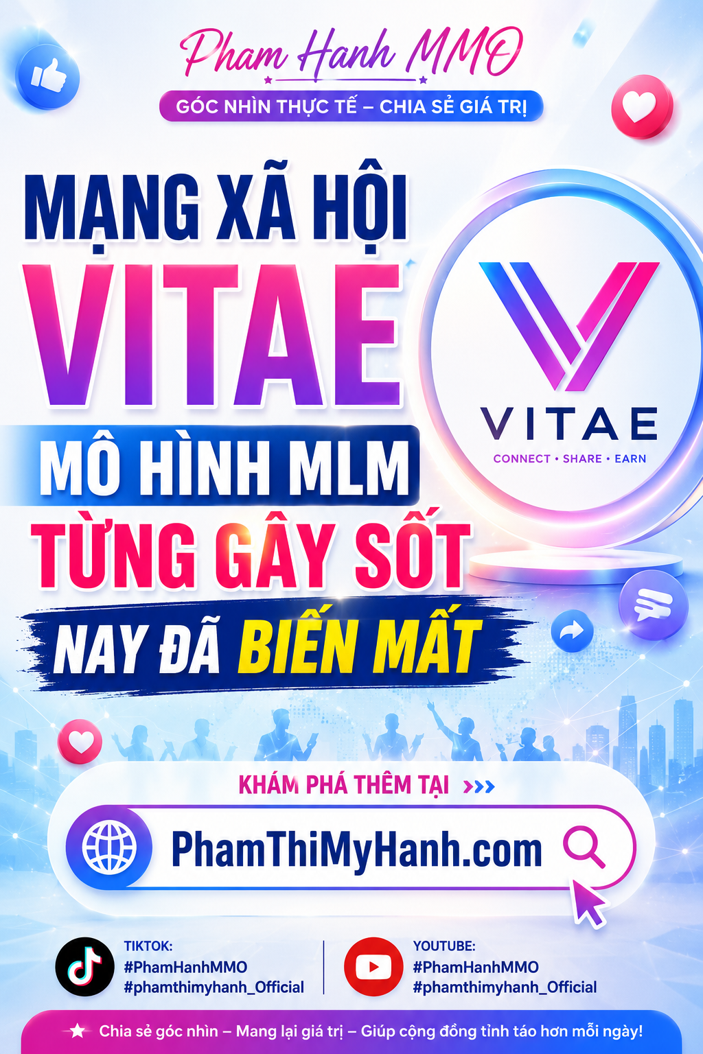 Mạng Xã Hội Vitae mô hình sân chơi đa cấp