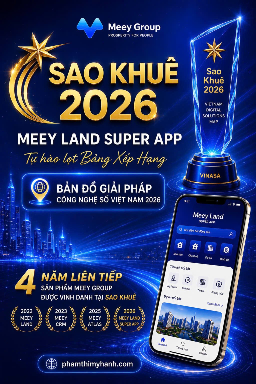 Meey Land Super app đạt giải sao khuê 2026