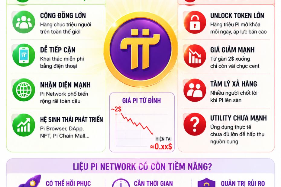 Pi network mới nhất 2026, khai thác coin miễn phí