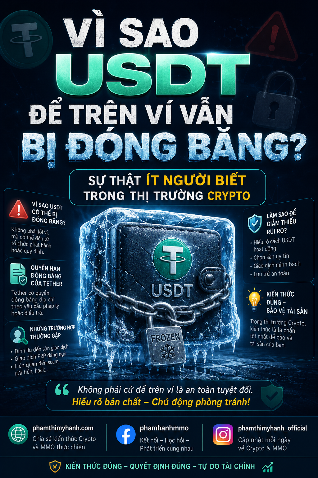 usdt để trên ví nóng vẫn bị đóng băng vì sao