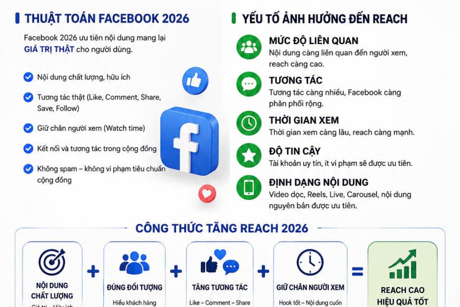 thuật toán facebook 2026, reach