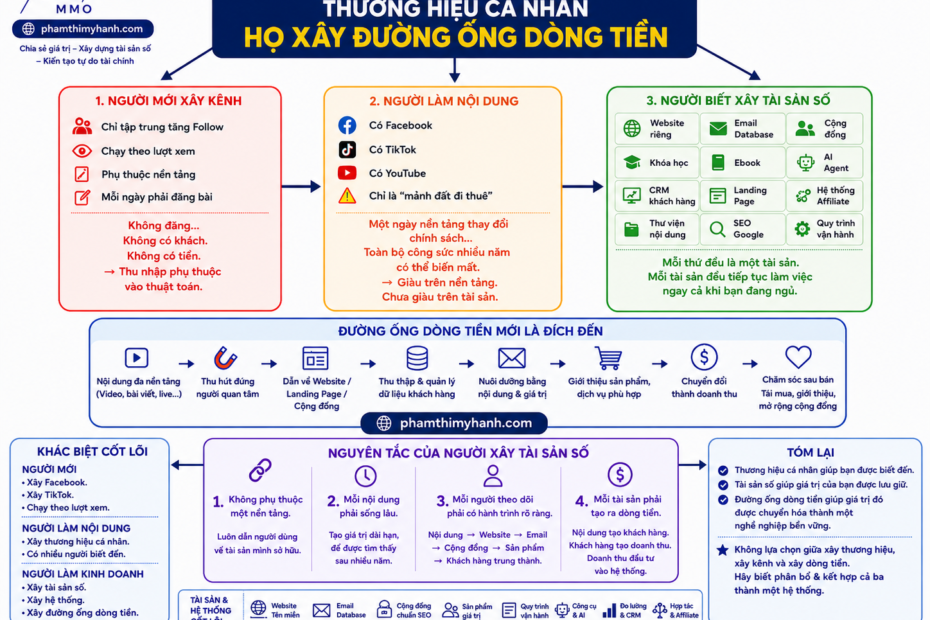 XÂY THƯƠNG HIỆU CÁ NHÂN CHƯA ĐỦ – CẦN BIẾT XÂY ĐƯỜNG ỐNG DÒNG TIỀN
